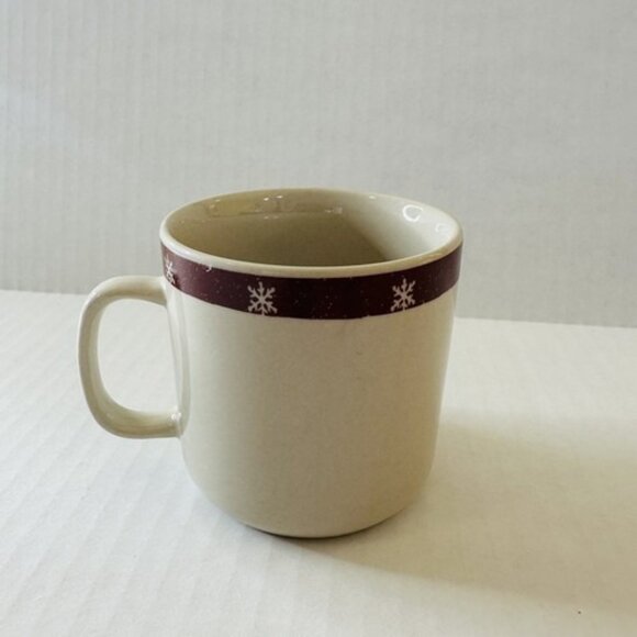 Royal Seasons Stoneware Coffee Mug Cup Snowman Snowflakes Christmas 8 oz VTG - Picture 3 of 6